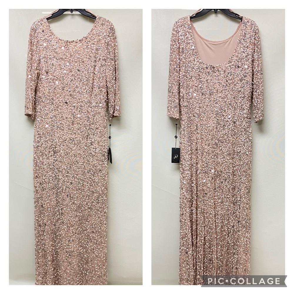 Adrianna Papell sequins plus size, 3/4 sleeves long gown - Picture 10 of 10